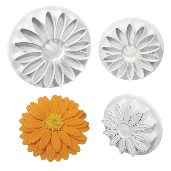 Ausstecher mit Auswerfer - Blume Margerite 3er Set